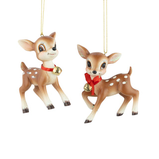 2 Asst'd painted resin vintage reindeer orns