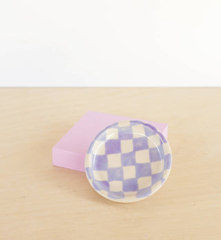 Ceramic Checkerboard Jewelry Dish