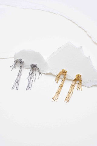 Drape Chain Ball Earrings