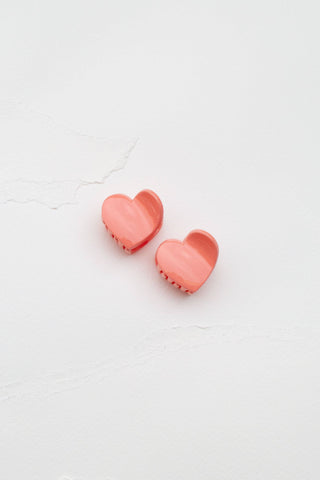 Glossy Candy Hearts Hair Clip Set