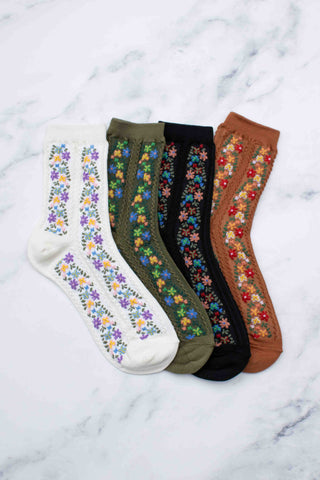 Women's Aahana Floral Casual Socks