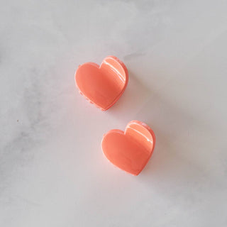 Glossy Candy Hearts Hair Clip Set