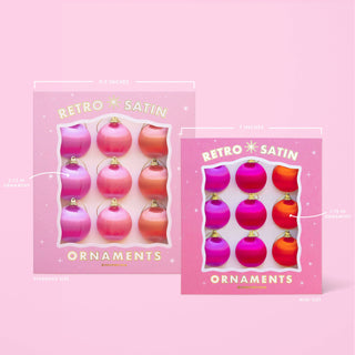 Retro Satin Ornaments | Set of 9