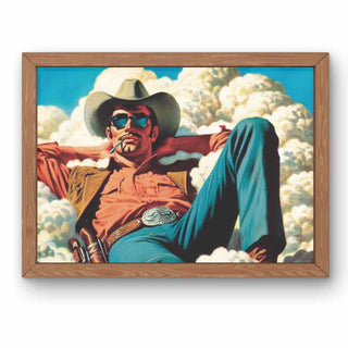 Sky High Cowboy, Retro Western Print, Yallternative Decor