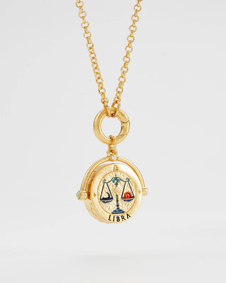 Libra Zodiac Spinner Necklace