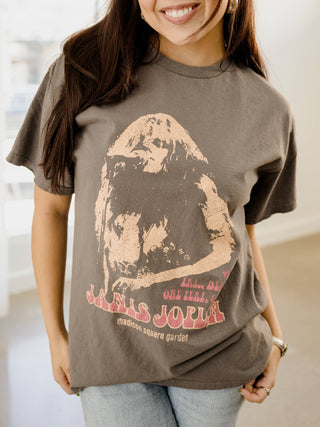 Janis Joplin Madison Square Garden Charcoal Thrifted Tee