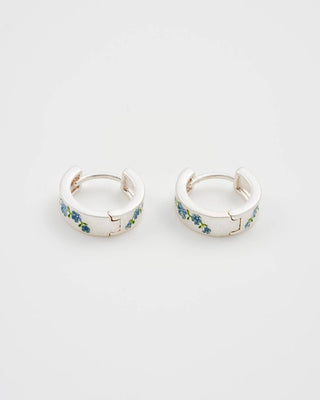 Forget Me Not Silver Mini Hoop Earrings