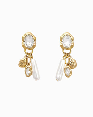 Organic Pebble Pearl Drop Earrings