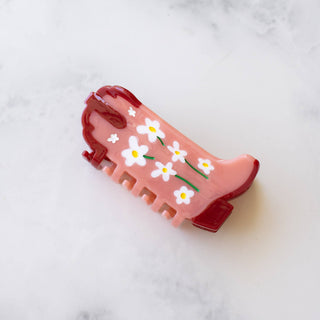 Eco Daisy Flower Cowboy Boots Hair Claw Clip