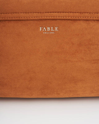 Floral Tan Faux Suede Embroidered Shoulder Bag