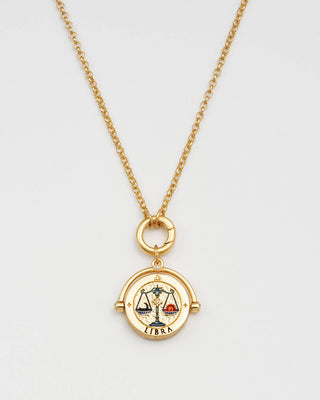 Libra Zodiac Spinner Necklace