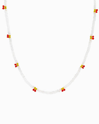 Fruit Cherry Station Charm Beaded Necklace