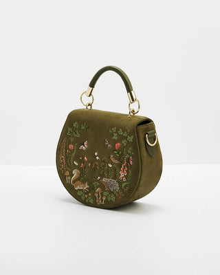 Charlotte Meadow Scene Embroidered Saddle Bag