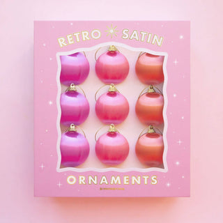 Retro Satin Ornaments | Set of 9