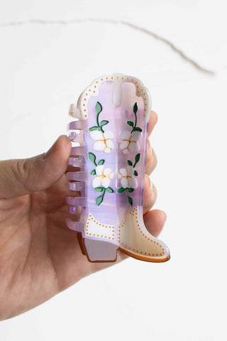 Floral Western Boot Design Featuring Magnolia Blossoms