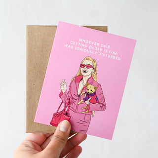 Getting Older Is Fun - Pop Culture Pink Birthday Card