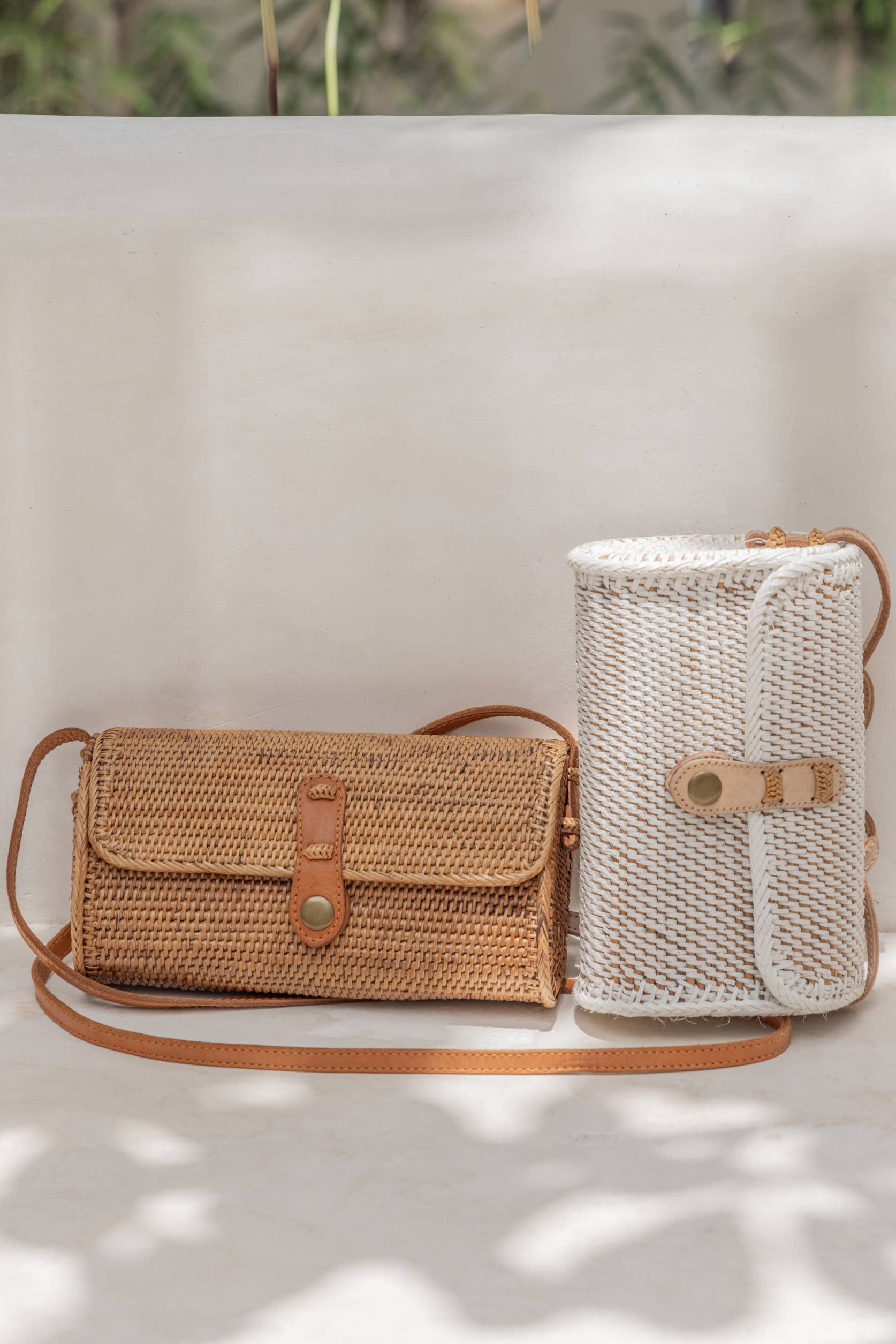 Ulan Rattan Purse in White