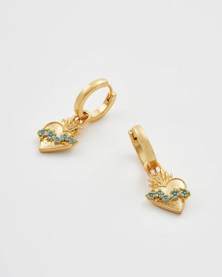 Sacred Heart Huggie Earrings
