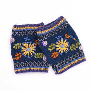 Abigail Wool Boot Cuffs with Embroidered Florals
