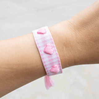 Sweetheart Embroidered Tassel Bracelet