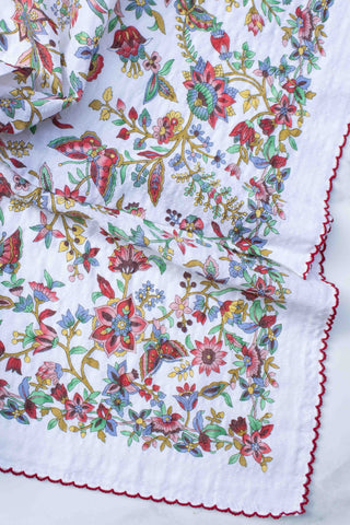 Floral & Butterfly Cotton Rayon Scarf