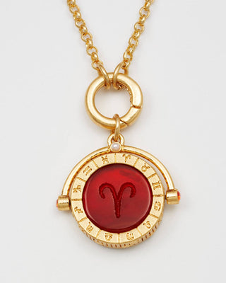 Aries Zodiac Spinner Necklace
