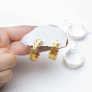 Geometric Link Hoop Earrings