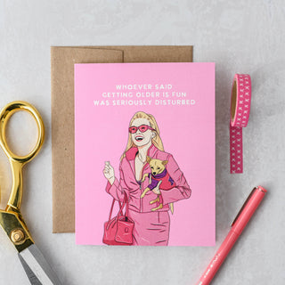 Getting Older Is Fun - Pop Culture Pink Birthday Card