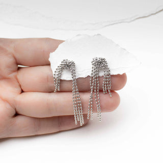 Drape Chain Ball Earrings
