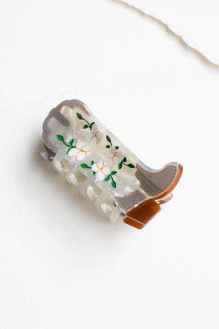 Floral Western Boot Design Featuring Magnolia Blossoms