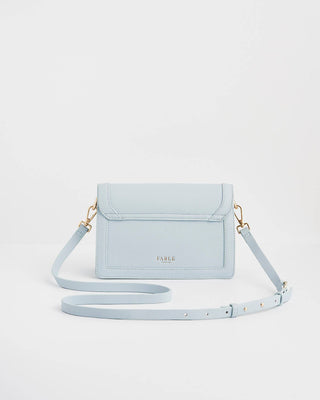 Bird Blue Embroidered Foldover Bag