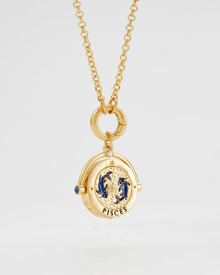 Pisces Zodiac Spinner Necklace