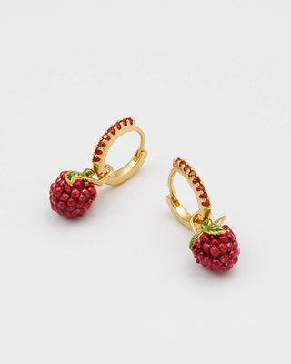 Orla Raspberry Huggie Earrings