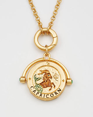 Capricorn Zodiac Spinner Necklace