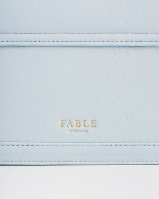 Bird Blue Embroidered Foldover Bag