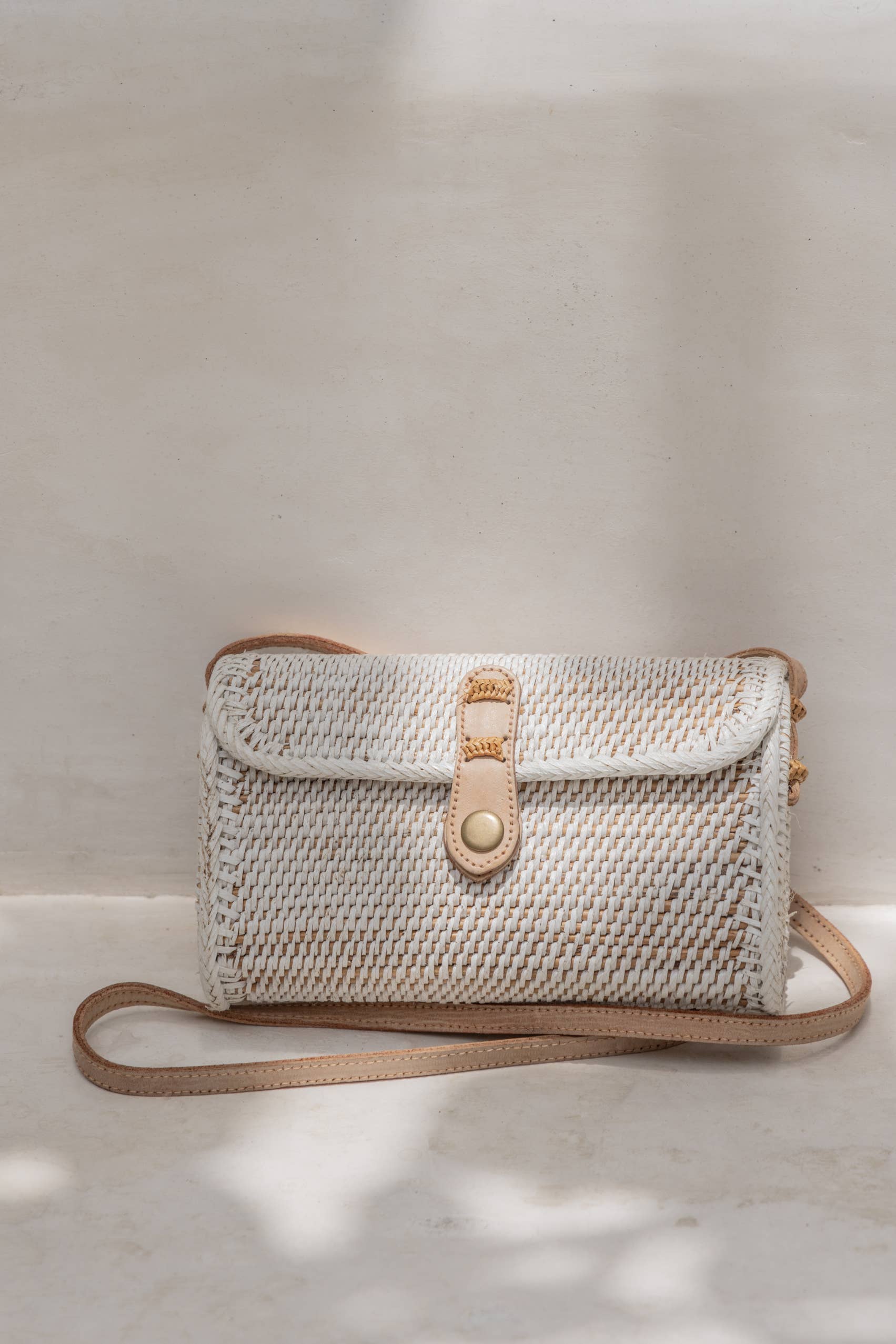 Ulan Rattan Purse in White Shop Daughters of Indie