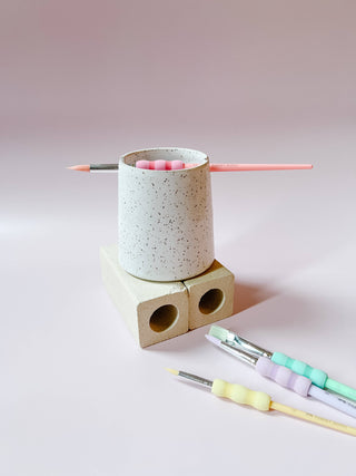 Ceramic Paint Brush Cup (White) | Made To Order